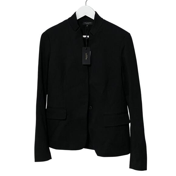 RAG & BONE BLAZER WOMENS SIZE 6 LUCY PONTE STRETCH TWILL BLACK NEW - Picture 5 of 15